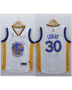 Warriors #30 Stephen Curry White New Champions Stitched NBA Jersey
