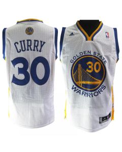 Warriors #30 Stephen Curry White Stitched NBA Jersey