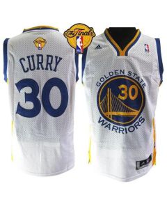 Warriors #30 Stephen Curry White The Finals Patch Stitched NBA Jersey