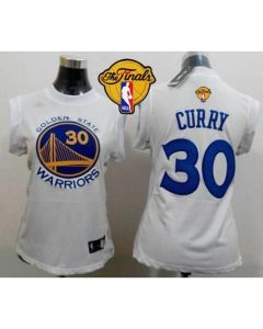 Warriors #30 Stephen Curry White The Finals Patch Women Fashion Stitched NBA Jersey