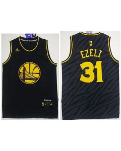 Warriors #31 Festus Ezeli Black Precious Metals Fashion Stitched NBA Jersey