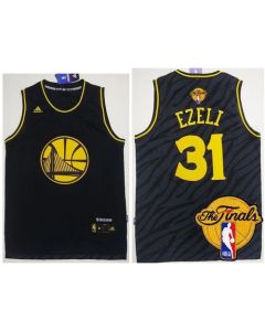 Warriors #31 Festus Ezeli Black Precious Metals Fashion The Finals Patch Stitched NBA Jersey