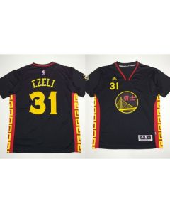 Warriors #31 Festus Ezeli Black Slate Chinese New Year Stitched NBA Jersey