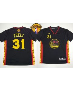 Warriors #31 Festus Ezeli Black Slate Chinese New Year The Finals Patch Stitched NBA Jersey