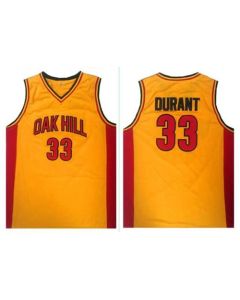 Warriors #33 Kevin Durant Gold Oak Hill Academy High School Stitched NBA Jersey