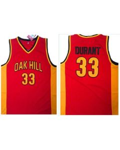 Warriors #33 Kevin Durant Red Oak Hill Academy High School Stitched NBA Jersey