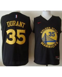 Warriors #35 Kevin Durant Black Fashion Stitched NBA Jersey