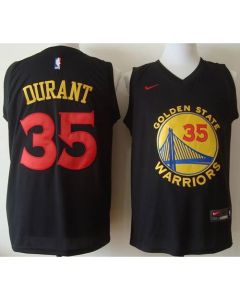 Warriors #35 Kevin Durant Black New Fashion Stitched NBA Jersey