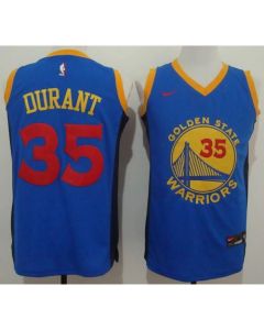 Warriors #35 Kevin Durant Blue Red No. Fashion Stitched NBA Jersey