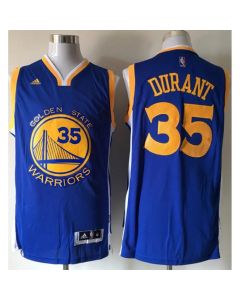 Warriors #35 Kevin Durant Blue Road Stitched NBA Jersey
