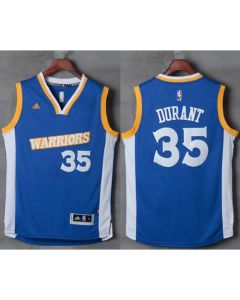 Warriors #35 Kevin Durant Royal Stretch Crossover Stitched NBA Jersey