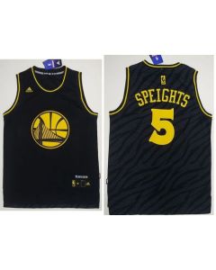 Warriors #5 Marreese Speights Black Precious Metals Fashion Stitched NBA Jersey