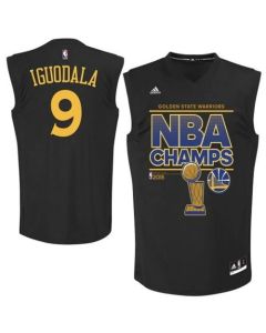 Warriors #9 Andre Iguodala Black 2015 NBA Finals Champions Stitched NBA Jersey
