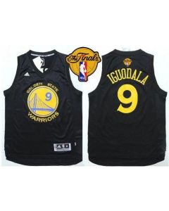 Warriors #9 Andre Iguodala Black Fashion The Finals Patch Stitched NBA Jersey