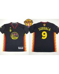 Warriors #9 Andre Iguodala Black Slate Chinese New Year The Finals Patch Stitched NBA Jersey