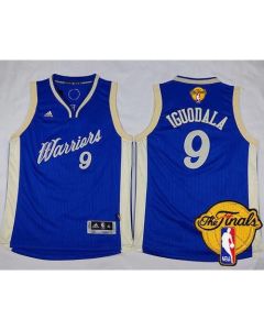 Warriors #9 Andre Iguodala Blue 2015-2016 Christmas Day The Finals Patch Stitched Youth NBA Jersey