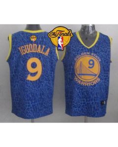 Warriors #9 Andre Iguodala Blue Crazy Light The Finals Patch Stitched NBA Jersey