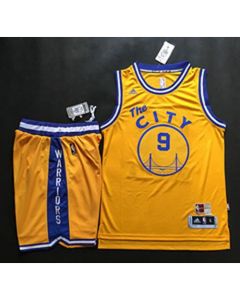 Warriors #9 Andre Iguodala Gold Throwback The City A Set Stitched NBA Jersey