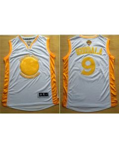 Warriors #9 Andre Iguodala White(Gold No.) Stitched NBA Jersey