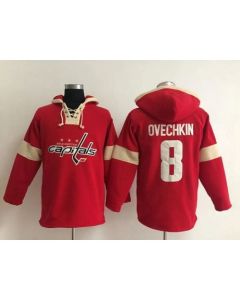 Washington Capitals #8 Alex Ovechkin Red Pullover NHL Hoodie