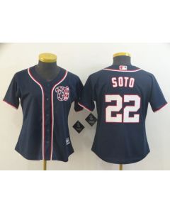 Washington Nationals #22 Juan Soto Navy Stitched MLB Jersey(Run Small)