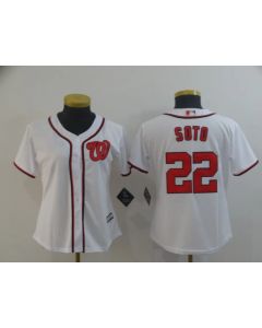 Washington Nationals #22 Juan Soto White Stitched MLB Jersey(Run Small)