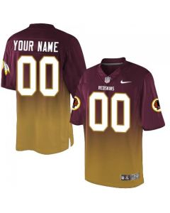 Washington Redskins Customized Burgundy Red/Gold Men's Stitched Elite Fadeaway Fashion NFL Jersey