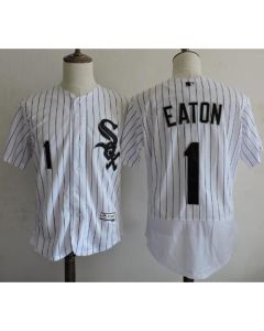 White Sox #1 Adam Eaton White(Black Strip) Flexbase Authentic Collection Stitched MLB Jersey