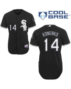 White Sox #14 Paul Konerko Black Cool Base Stitched Youth MLB Jersey
