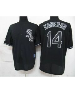 White Sox #14 Paul Konerko Black Fashion Stitched MLB Jersey