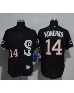 White Sox #14 Paul Konerko Black New Flexbase Authentic Collection Stitched MLB Jersey