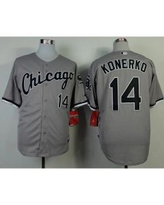 White Sox #14 Paul Konerko Grey Cool Base Stitched MLB Jersey