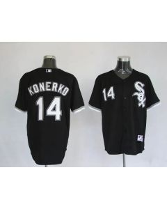 White Sox #14 Paul Konerko Stitched Black MLB Jersey