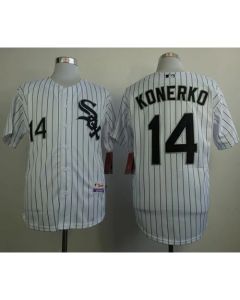 White Sox #14 Paul Konerko Stitched White MLB Jersey