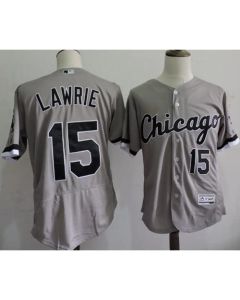 White Sox #15 Brett Lawrie Grey Flexbase Authentic Collection Stitched MLB Jersey