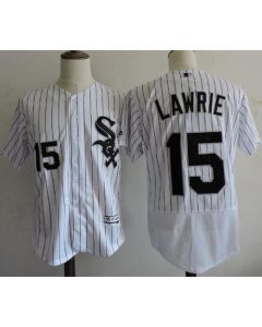 White Sox #15 Brett Lawrie White(Black Strip) Flexbase Authentic Collection Stitched MLB Jersey