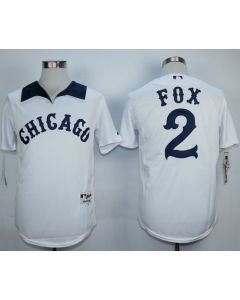 White Sox #2 Nellie Fox White 1976 Turn Back The Clock Stitched MLB Jersey