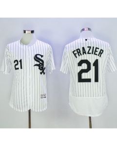 White Sox #21 Todd Frazier White(Black Strip) Flexbase Authentic Collection Stitched MLB Jersey