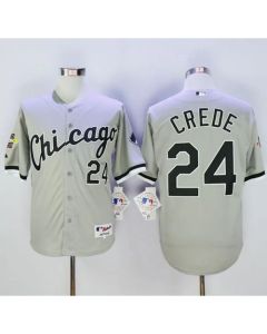 White Sox #24 Joe Crede Grey 2005 World Series Stitched MLB Jersey