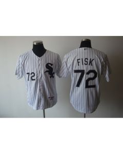White Sox #72 Carlton Fisk Stitched White MLB Jersey