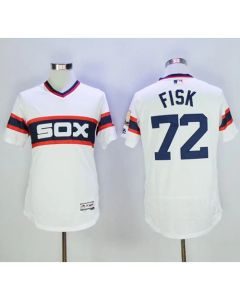 White Sox #72 Carlton Fisk White Flexbase Authentic Collection Alternate Home Stitched MLB Jersey