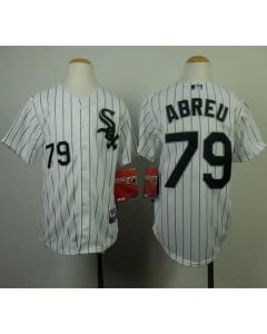 White Sox #79 Jose Abreu White(Black Strip) Cool Base Stitched Youth MLB Jersey