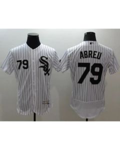 White Sox #79 Jose Abreu White(Black Strip) Flexbase Authentic Collection Stitched MLB Jersey