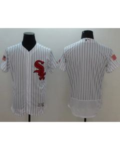 White Sox Blank White(Black Strip) Fashion Stars & Stripes Flexbase Authentic Stitched MLB Jersey
