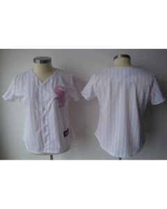 White Sox Blank White With Pink Strip Women's Fashion Stitched MLB Jersey