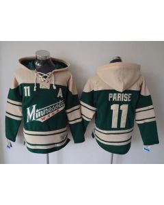 Wild #11 Zach Parise Green Sawyer Hooded Sweatshirt Stitched NHL Jersey