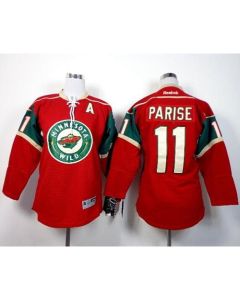 Wild #11 Zach Parise Red Stitched Youth NHL Jersey