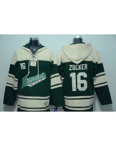 Wild #16 Jason Zucker Green Sawyer Hooded Sweatshirt Stitched NHL Jersey
