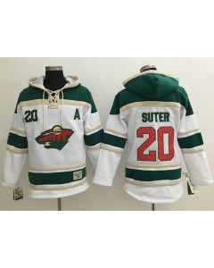 Wild #20 Ryan Suter White Sawyer Hooded Sweatshirt Stitched NHL Jersey