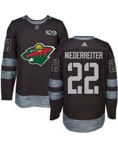 Wild #22 Nino Niederreiter Black 1917-2017 100th Anniversary Stitched NHL Jersey